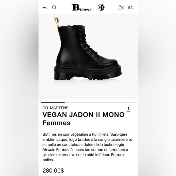 DR. MARTENS VEGAN JADON II MONO size 11 women or 10 men - Picture 5 of 5